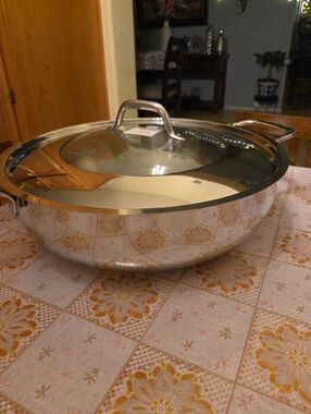 Princess House Stainless Steel Sauté Pan with Glass Lid - Silver